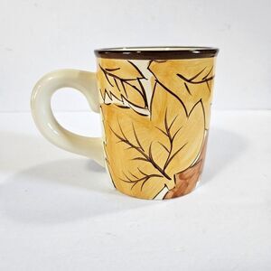 Starbucks Barista Limited Edition Hand Painted Fall Leaves Oversized Coffee Mug